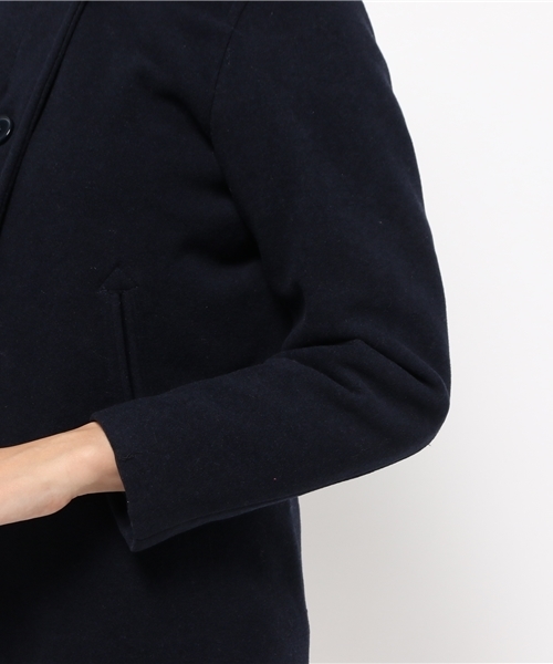 SEVENDAYS=SUNDAY（セブンデイズサンデイ）の「メルトン　フード付シングルＰコート（ピーコート・レディース・キャメル/ネイビー/レッド・LARGE/MEDIUM）」の8枚目の写真