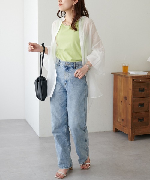 DISCOAT(ディスコート)の「ラメワッフルタンクトップ(タンクトップ・レディース・オフホワイト/チャコールグレー/グリーン系その他/オレンジ・FREE)」の22枚目の写真