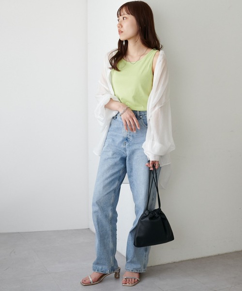 DISCOAT(ディスコート)の「ラメワッフルタンクトップ(タンクトップ・レディース・オフホワイト/チャコールグレー/グリーン系その他/オレンジ・FREE)」の21枚目の写真