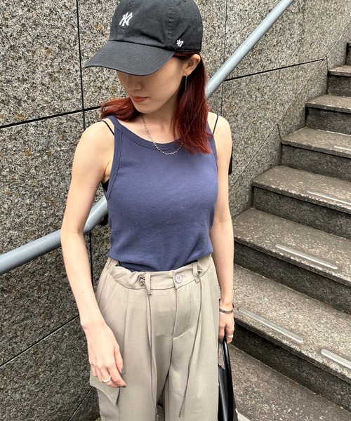 ISOOK（アイスー）の「【ISOOK / アイスー】アメリカンスリーブタンクトップ / アメスリタンク キャミソール インナーキャミ ZOZOTOWN限定（タンクトップ・レディース・ブラック/ネイビー/ホワイト・FREE）」の15枚目の写真