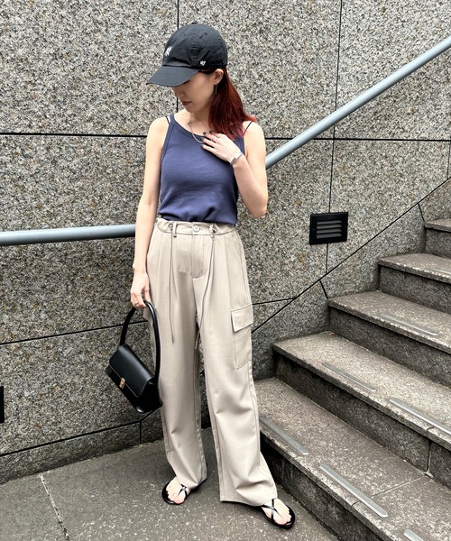 ISOOK（アイスー）の「【ISOOK / アイスー】アメリカンスリーブタンクトップ / アメスリタンク キャミソール インナーキャミ ZOZOTOWN限定（タンクトップ・レディース・ブラック/ネイビー/ホワイト・FREE）」の5枚目の写真