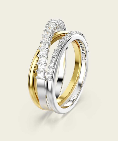 SWAROVSKI(スワロフスキー)の「【公式】【スワロフスキー】Hyperbola リング, ミックスカット, ホワイト, ミックスメタル仕上げ(リング・レディース・ホワイト・50)」の4枚目の写真