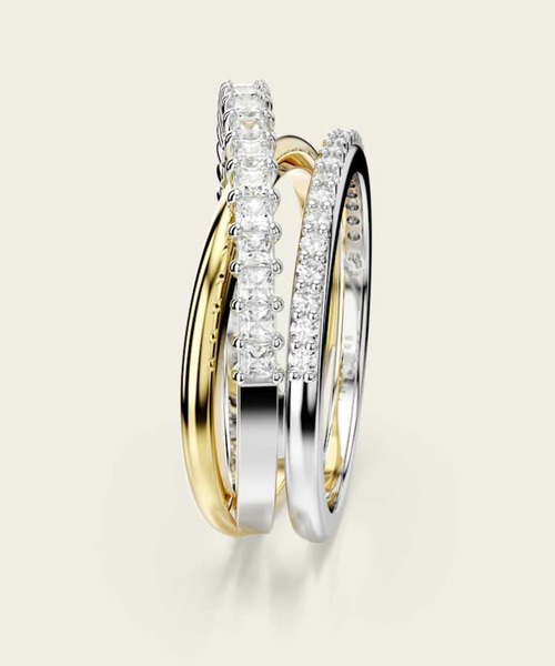 SWAROVSKI(スワロフスキー)の「【公式】【スワロフスキー】Hyperbola リング, ミックスカット, ホワイト, ミックスメタル仕上げ(リング・レディース・ホワイト・50)」の5枚目の写真