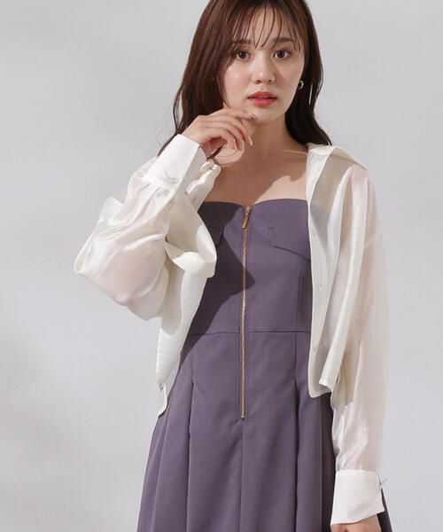 PROPORTION BODY DRESSING（プロポーションボディドレッシング）の「ショートシアーシャツ / 1214210503（シャツ/ブラウス・レディース・ホワイト系その他/ブルー/ピンク・FREE）」の13枚目の写真