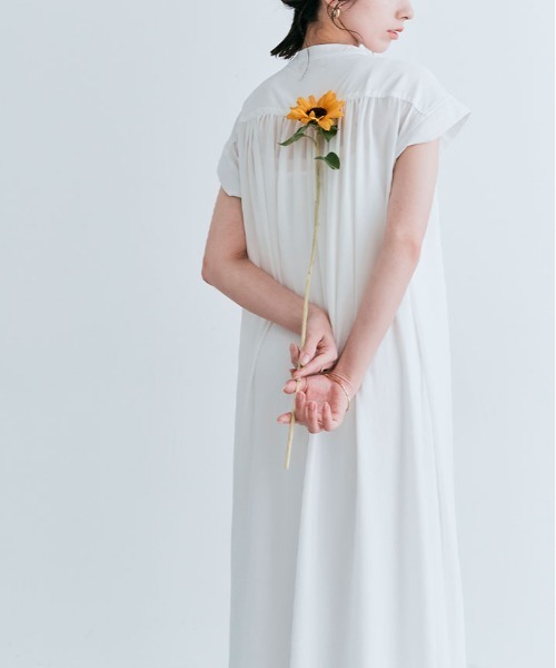 kirakiraShop(キラキラショップ)の「フレンチスリーブ ギャザー ワンピース 袖なし(ワンピース・レディース・スカイブルー/ブラック/オフホワイト/ミント/ライトパープル・M/L)」の11枚目の写真