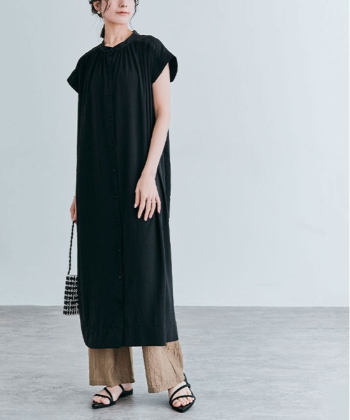 kirakiraShop(キラキラショップ)の「フレンチスリーブ ギャザー ワンピース 袖なし(ワンピース・レディース・スカイブルー/ブラック/オフホワイト/ミント/ライトパープル・M/L)」の21枚目の写真