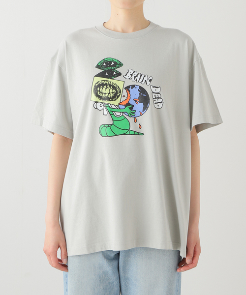 BRAIN DEAD(ブレインデット)の「【BRAIN DEAD/ブレインデッド】WORM FOOD T-SHIRT:Tシャツ(Tシャツ/カットソー・レディース・グレー・MEDIUM)」の12枚目の写真