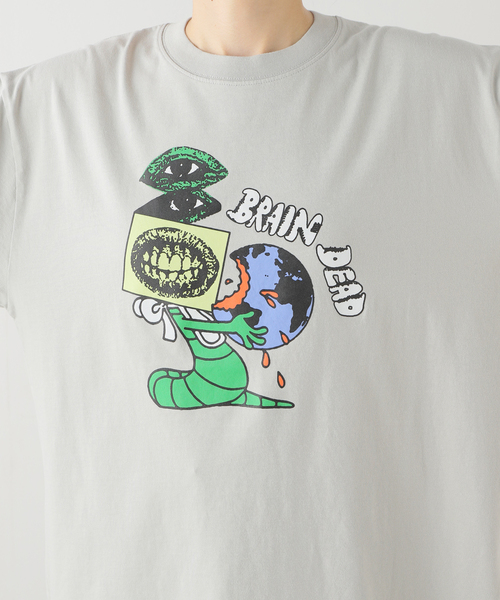 BRAIN DEAD(ブレインデット)の「【BRAIN DEAD/ブレインデッド】WORM FOOD T-SHIRT:Tシャツ(Tシャツ/カットソー・レディース・グレー・MEDIUM)」の6枚目の写真