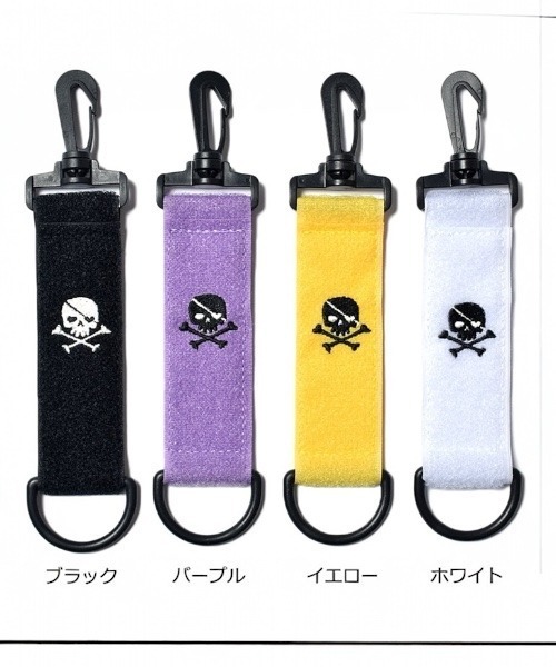 マジックテープで 素早く簡単 スカル刺繍 ゴルフグローブホルダー