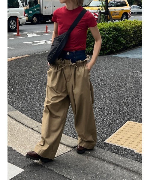 BLACK BY MOUSSY（ブラックバイマウジー）の「sheer compact tops(シアーコンパクトトップス)（Tシャツ/カットソー・レディース・ブラウン/レッド/オフホワイト・FREE）」の10枚目の写真