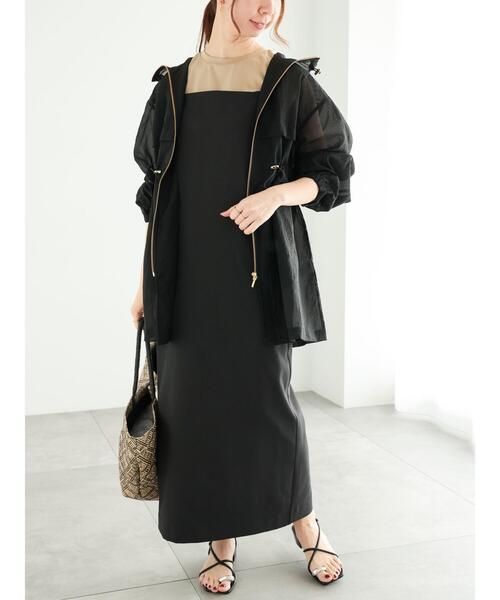 Te chichi(テチチ)の「【撥水加工】シアーリップストップミドルフーディー(セットアップ可)(ブルゾン・レディース・ブラウン/ブラック・F)」の4枚目の写真