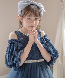 【売約済み】【未使用】Bluelea キッズジャガードドレス　ネイビー 千鳥ジャカードドレス(110cm 紺): キッズ - ナルミヤ オンライン