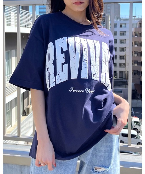 RGY(アールジーワイ)の「【RGY】REVIVAL 発泡PT ビッグシルエットTシャツ (CP)(Tシャツ/カットソー・レディース・ネイビー/ブラック/ホワイト・M/L)」の3枚目の写真