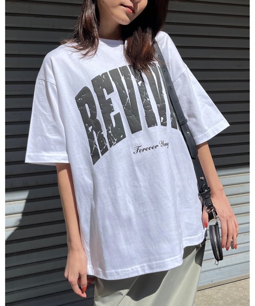 RGY(アールジーワイ)の「【RGY】REVIVAL 発泡PT ビッグシルエットTシャツ (CP)(Tシャツ/カットソー・レディース・ネイビー/ブラック/ホワイト・M/L)」の2枚目の写真