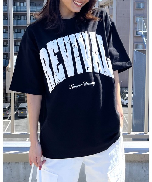 RGY(アールジーワイ)の「【RGY】REVIVAL 発泡PT ビッグシルエットTシャツ (CP)(Tシャツ/カットソー・レディース・ネイビー/ブラック/ホワイト・M/L)」の1枚目の写真