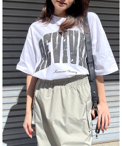 RGY(アールジーワイ)の「【RGY】REVIVAL 発泡PT ビッグシルエットTシャツ (CP)(Tシャツ/カットソー・レディース・ネイビー/ブラック/ホワイト・M/L)」の4枚目の写真