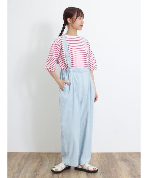 Samansa Mos2(サマンサ モスモス)の「ボーダーコクーンスリーブTシャツ(Tシャツ/カットソー・レディース・ピンク/グリーン/ブルー/オフホワイト・F)」の17枚目の写真