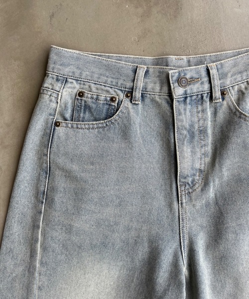 【MARC JACOBS】Monogram オーバーダイデニムパンツ 関税込 a.p.o.v. -ankoROCK's select- ロングコードジップ装飾ポケット