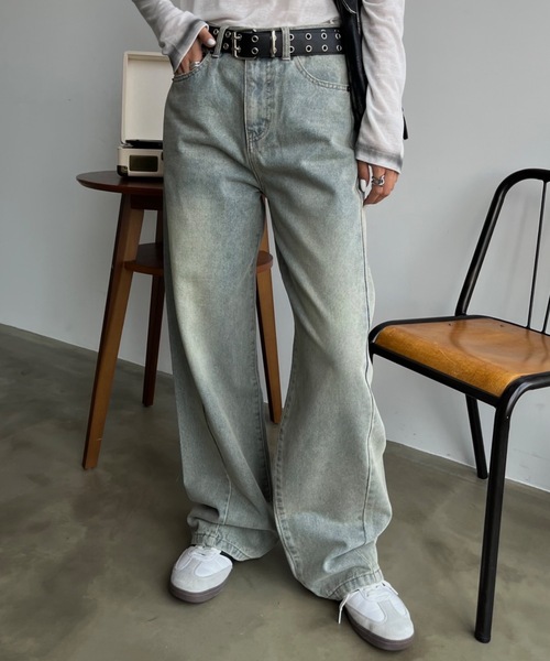 ヴィンテージオーバーダイカーブデニムパンツ（デニムパンツ
