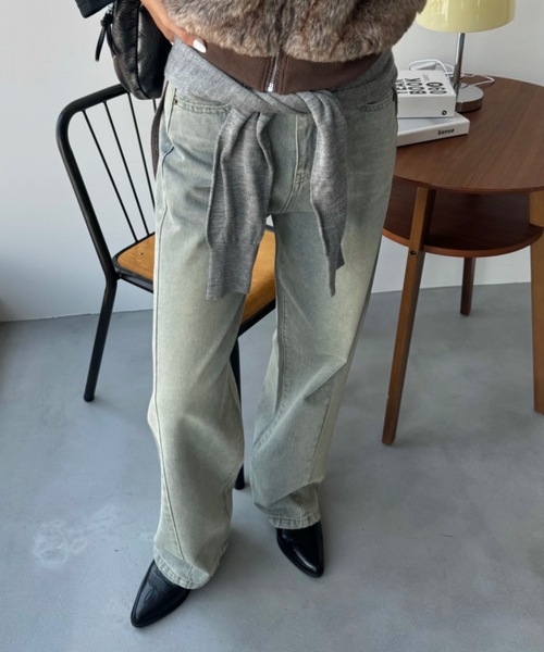 SHAGGIE（シャギー）の「ヴィンテージオーバーダイカーブデニムパンツ（デニムパンツ・レディース・ブルー・XS/S/M）」の8枚目の写真