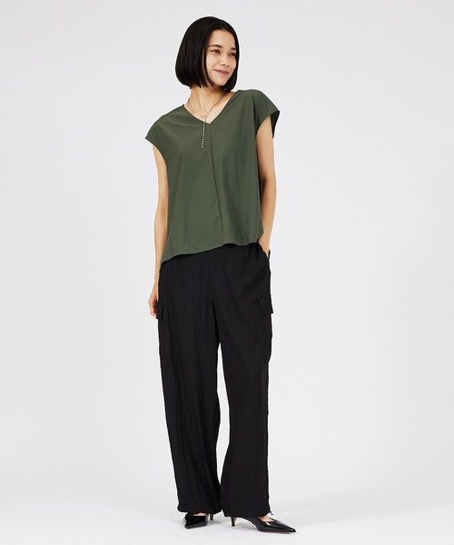 qualite（カリテ）の「パラシュートパンツ/カーゴパンツ（カーゴパンツ・レディース・ブラック/アイボリー/カーキ・38/36）」の8枚目の写真