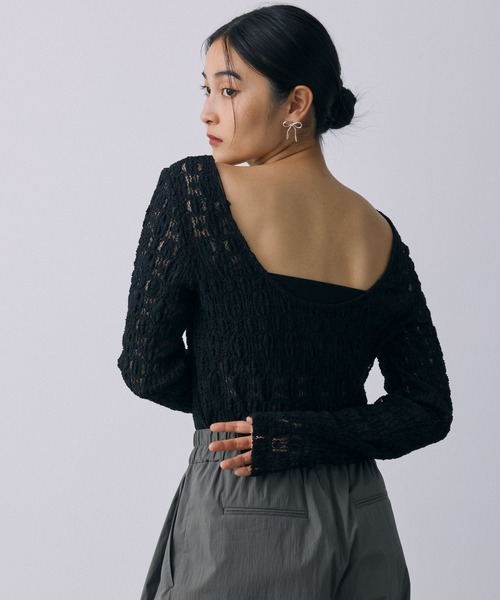 BABYLONE（バビロン）の「ラッセルレースカットソー（Tシャツ/カットソー・レディース・ホワイト/ブラック・フリー）」の9枚目の写真