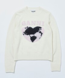 GANNI | GANNI/ガニー GRAPHIC SOFT WOOL MIX KNIT / K2218 / グラフィックソフトウールミックスニット(ニット/セーター)