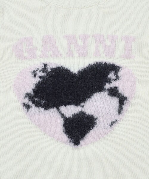 GANNI（ガニー）の「GANNI/ガニー GRAPHIC SOFT WOOL MIX KNIT / K2218 / グラフィックソフトウールミックスニット（ニット/セーター・レディース・オフホワイト・SMALL）」の2枚目の写真