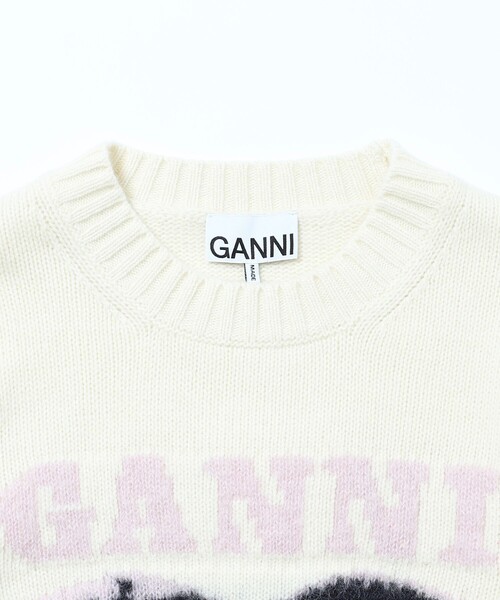 GANNI（ガニー）の「GANNI/ガニー GRAPHIC SOFT WOOL MIX KNIT / K2218 / グラフィックソフトウールミックスニット（ニット/セーター・レディース・オフホワイト・SMALL）」の3枚目の写真