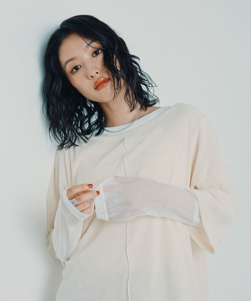 LEPSIM(レプシィム)の「【累計販売数5万枚突破】袖切り替えプルオーバー 140912(Tシャツ/カットソー・レディース・オフホワイト/ブラック×グリーン/ブルー/ホワイト×ブルー/ブラック×レッド/ブラック系その他/ブラック×ブルー/ホワイト×イエロー/ホワイト×ピンク/オレンジ/レッド/レオパード/ブラック系その他2/ホワイト系その他/ブラック×グレー/ホワイト×ブラック/ホワイト×ホワイト/グレー×ピンク/ブラック系その他3/ブラック系その他5/ホワイト系その他2/ブラック系その他4/ブラック×イエロー/ブラック系その他6/ホワイト系その他3/グレー系その他/ホワイト系その他4・FREE)」の10枚目の写真