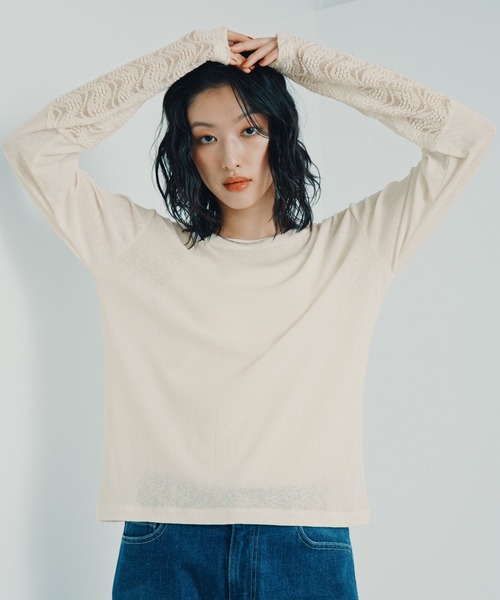 LEPSIM(レプシィム)の「【累計販売数5万枚突破】袖切り替えプルオーバー 140912(Tシャツ/カットソー・レディース・オフホワイト/ブラック×グリーン/ブルー/ホワイト×ブルー/ブラック×レッド/ブラック系その他/ブラック×ブルー/ホワイト×イエロー/ホワイト×ピンク/オレンジ/レッド/レオパード/ブラック系その他2/ホワイト系その他/ブラック×グレー/ホワイト×ブラック/ホワイト×ホワイト/グレー×ピンク/ブラック系その他3/ブラック系その他5/ホワイト系その他2/ブラック系その他4/ブラック×イエロー/ブラック系その他6/ホワイト系その他3/グレー系その他/ホワイト系その他4・FREE)」の11枚目の写真