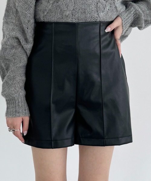 Heather（ヘザー）の「ハイウエストショートパンツ　145346（その他パンツ・レディース・ブラウン/ブラック・M/S）」の2枚目の写真