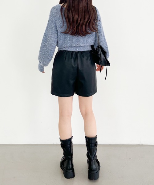 sheller シェリエ　ハイウエスト黒ショートパンツ OKAYAMA denim short pants – shéller / シェリエ