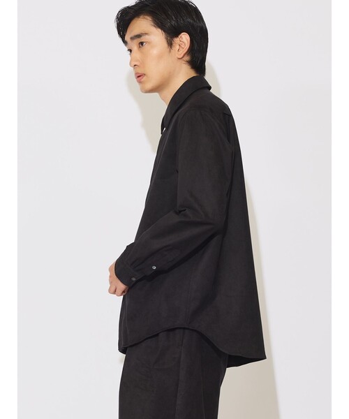 MIDIUMISOLID(ミディウミソリッド)の「MIDIUMISOLID Men’s スエードライクシャツ(シャツ/ブラウス・メンズ・ブラック/ブラウン・48)」の8枚目の写真