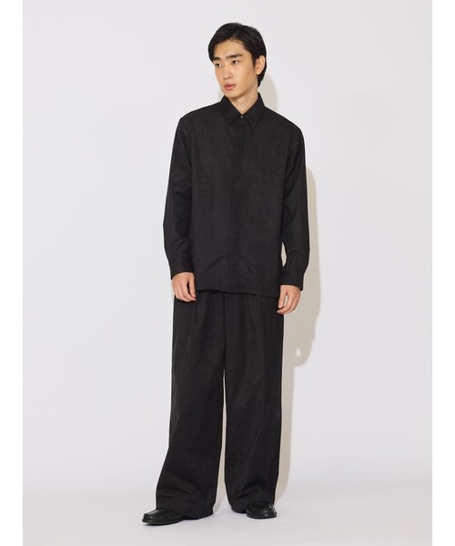 MIDIUMISOLID(ミディウミソリッド)の「MIDIUMISOLID Men’s スエードライクシャツ(シャツ/ブラウス・メンズ・ブラック/ブラウン・48)」の10枚目の写真