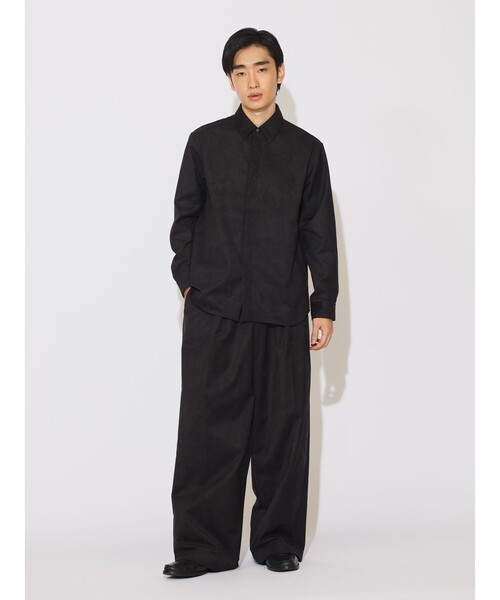 MIDIUMISOLID(ミディウミソリッド)の「MIDIUMISOLID Men’s スエードライクシャツ(シャツ/ブラウス・メンズ・ブラック/ブラウン・48)」の11枚目の写真