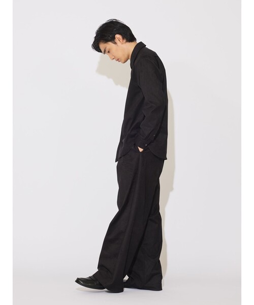 MIDIUMISOLID(ミディウミソリッド)の「MIDIUMISOLID Men’s スエードライクシャツ(シャツ/ブラウス・メンズ・ブラック/ブラウン・48)」の13枚目の写真