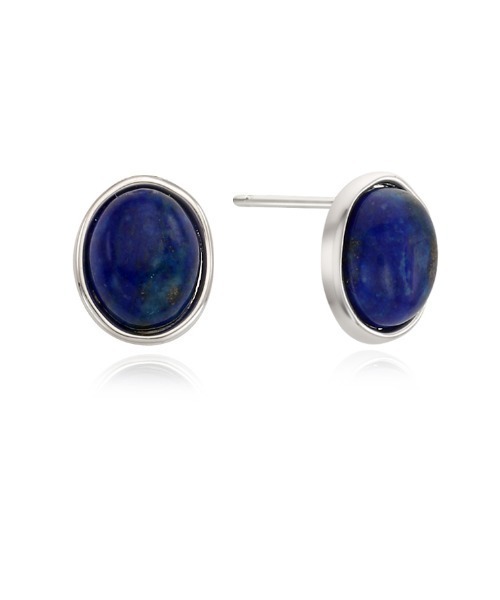 VINTAGE HOLLYWOOD（ビンテージハリウッド）の「●[925 SV] KLIAS GEMSTONE EARRINGS（ピアス（両耳用）・レディース・ホワイト/ブルー・FREE）」の4枚目の写真