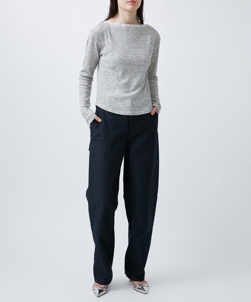 M TO R（ムウトアール）の「EYELET WAFFLE BOATNECK L/S TOPS（Tシャツ/カットソー・レディース・ベージュ/チャコールグレー/ライトグレー・40/38）」の18枚目の写真