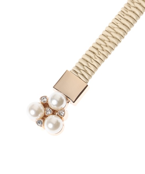 INGNI（イング）の「パールバックルゴムベルト／Ｂ（ベルト・レディース・アイボリー/ブラック・ONE SIZE）」の4枚目の写真