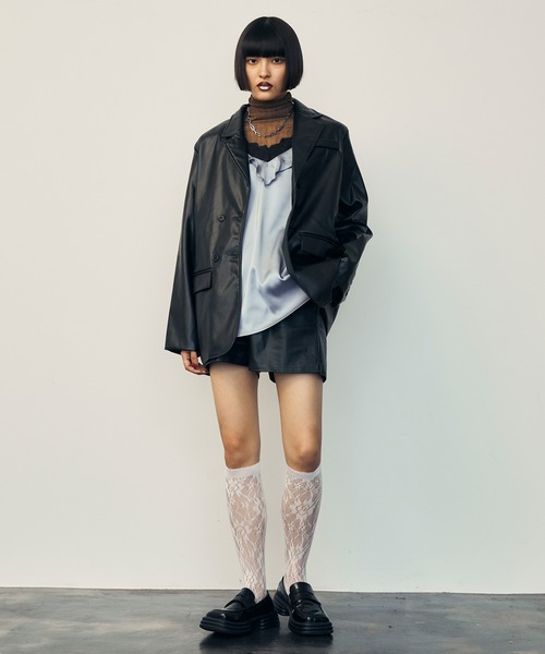 uyu.(ウユ)の「レースシアーメローカットソー【uyu.ウユ】(Tシャツ/カットソー・レディース・アイボリー/ブラウン/ブラック・FREE)」の4枚目の写真
