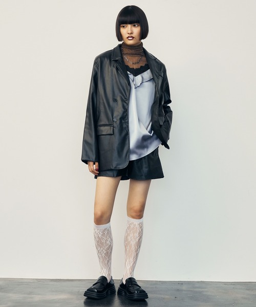 uyu.(ウユ)の「レースシアーメローカットソー【uyu.ウユ】(Tシャツ/カットソー・レディース・アイボリー/ブラウン/ブラック・FREE)」の7枚目の写真
