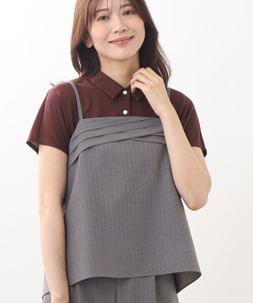 Reflect / リフレクト 【SALE／接触冷感／マシンウォッシュ／セットアップ可能】キャミソールデザインベスト Reflect｜【SALE/接触冷感/マシンウォッシュ/セットアップ可能