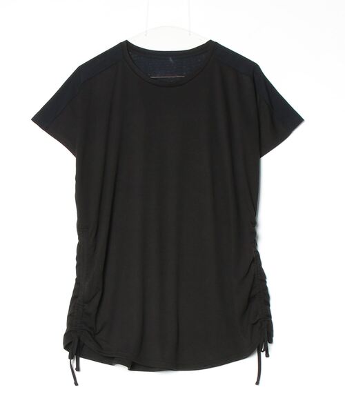 TIGORA(ティゴラ)の「ティゴラ TIGORA フィットネス サイドシャーリング半袖Tシャツ(Tシャツ/カットソー・レディース・ブラック/ネイビー/ラベンダー/アイボリー・S/M/L/XL)」の1枚目の写真