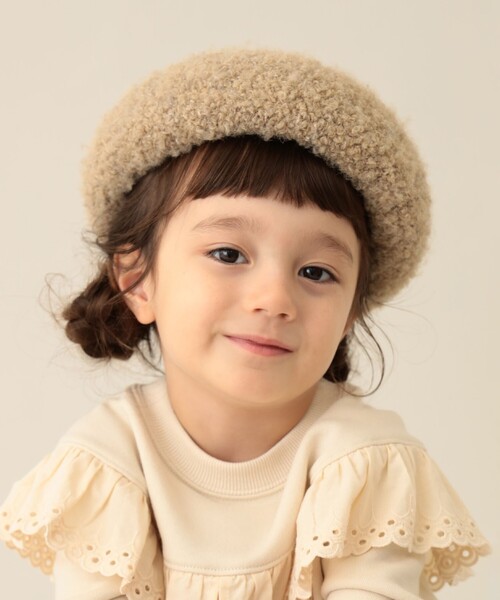 BEAMS mini（ビームスミニ）の「シープ ベレー帽 2024FW（ハンチング/ベレー帽・キッズ・ベージュ/ネイビー/ライトグレー・ONE SIZE）」の3枚目の写真