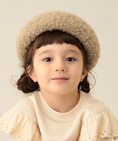BEAMS mini（ビームスミニ）の「シープ ベレー帽 2024FW（ハンチング/ベレー帽・キッズ・ベージュ/ネイビー/ライトグレー・ONE SIZE）」の4枚目の写真