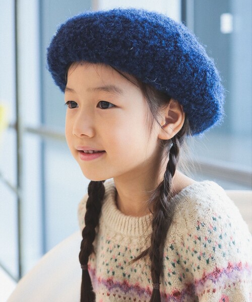 BEAMS mini（ビームスミニ）の「シープ ベレー帽 2024FW（ハンチング/ベレー帽・キッズ・ベージュ/ネイビー/ライトグレー・ONE SIZE）」の5枚目の写真