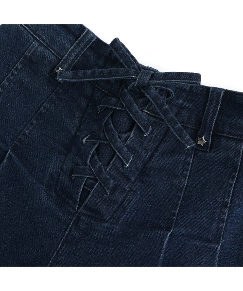 JENNI love(ジェニィラブ)の「【ウエスト調整可】レースアッププリーツデニムキュロット(デニムパンツ・キッズ・ブルー/ネイビー・160cm/150cm/140cm/130cm)」の18枚目の写真