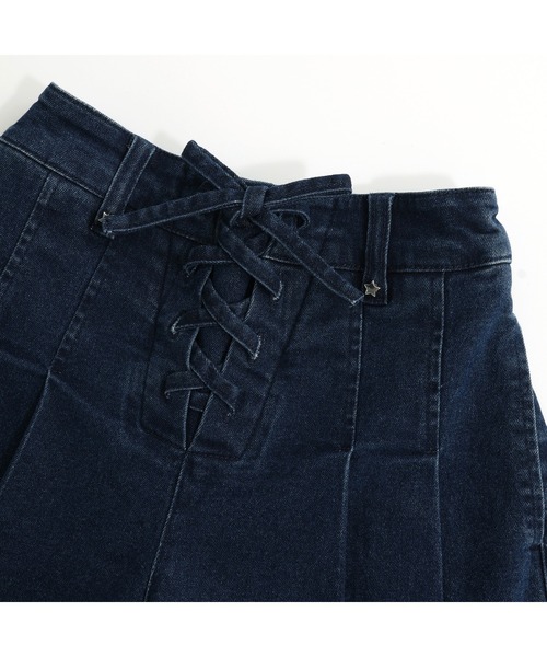 JENNI love(ジェニィラブ)の「【ウエスト調整可】レースアッププリーツデニムキュロット(デニムパンツ・キッズ・ブルー/ネイビー・160cm/150cm/140cm/130cm)」の19枚目の写真