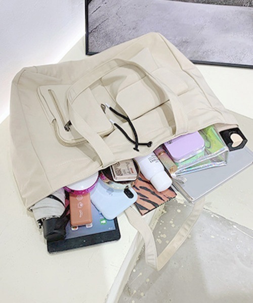 Miniministore（ミニミニストア）の「ナイロン巾着バッグ トートバッグ 大容量（トートバッグ・レディース・ブラック/カーキ/アイボリー・FREE）」の20枚目の写真